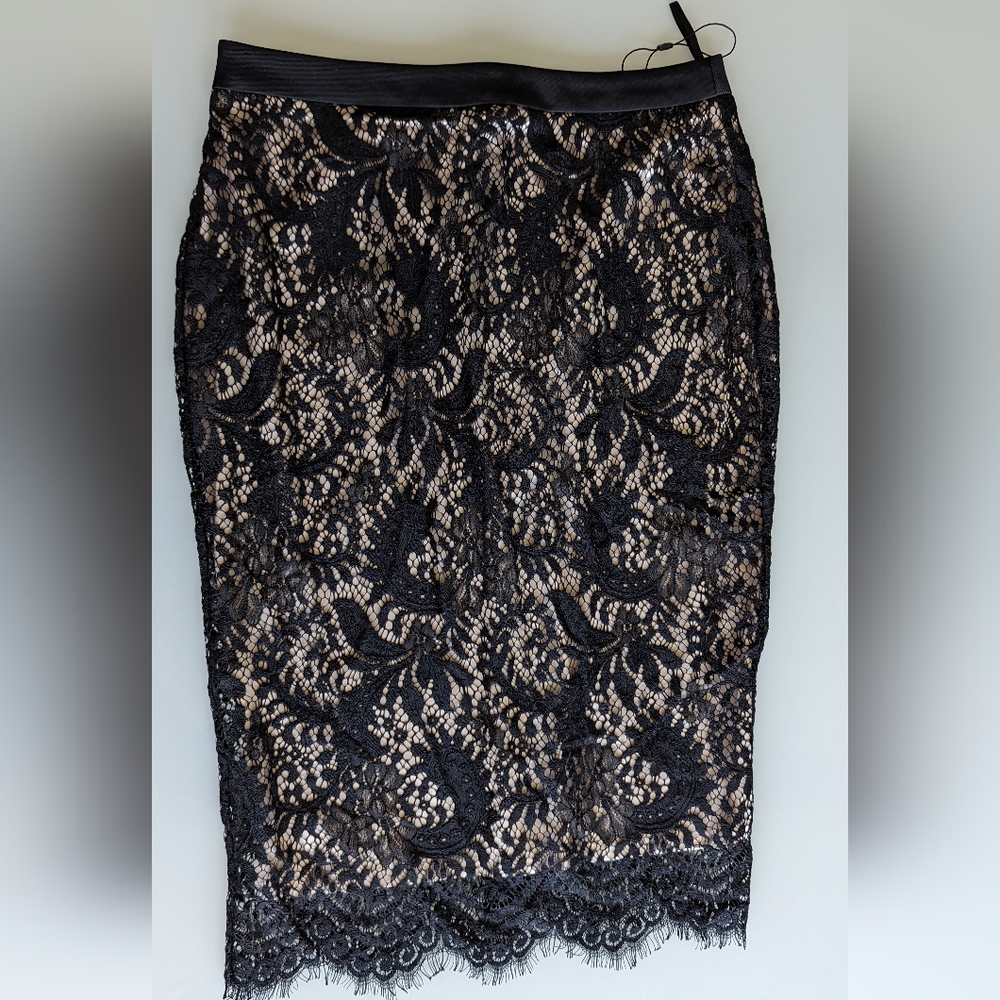 Autograph pencil lace skirt